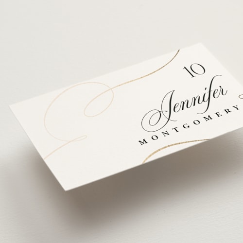 This is a cloud wedding place cards with foil pressed by Hooray Creative called and centered printing on signature in placecard
