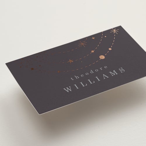 This is a twilight wedding place cards with foil pressed by Baumbirdy called north printing on signature in placecard