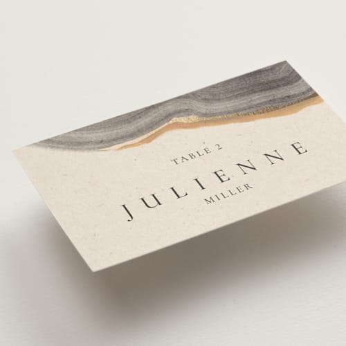 This is a gem wedding place cards with foil pressed by Sumak Studio called agate printing on signature in placecard