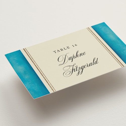 This is a marine wedding place cards with foil pressed by Jackie Crawford called josephine printing on signature in placecard