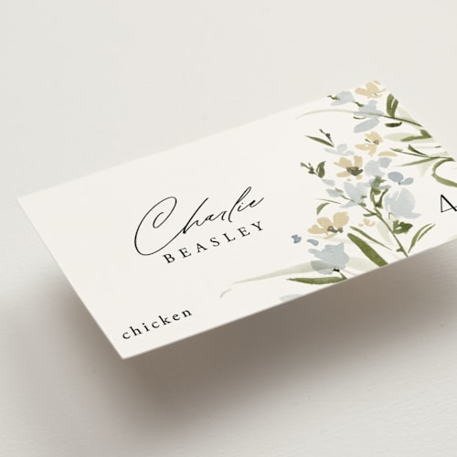 This is a lily wedding place cards with standard by Everett Paper Goods called fleur printing on signature in placecard