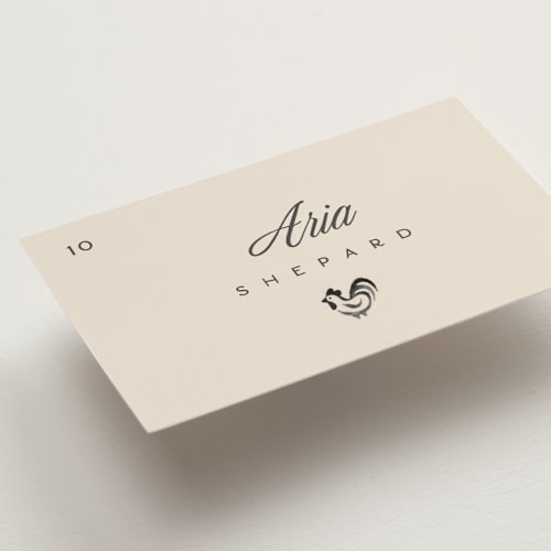 This is a coal wedding place cards with standard by Pixel and Hank called watercolor printing on signature in placecard
