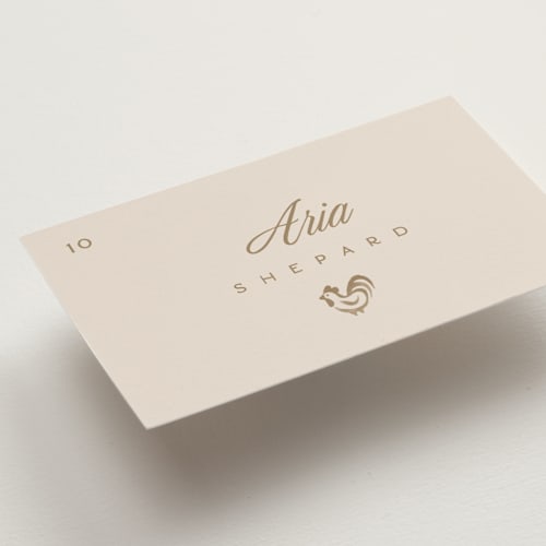 This is a sand wedding place cards with standard by Pixel and Hank called watercolor printing on signature in placecard