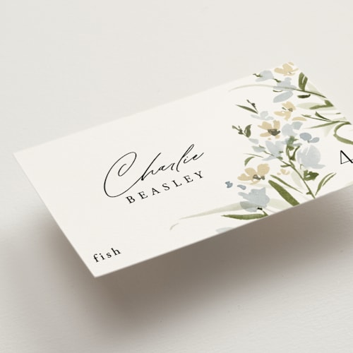 This is a lily wedding place cards with standard by Everett Paper Goods called fleur printing on signature in placecard