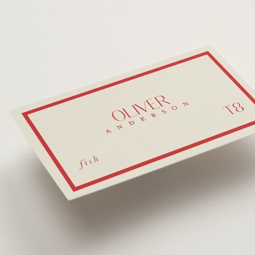 This is a wine wedding place cards with standard by Lucrecia Caporale called classic love printing on signature in placecard