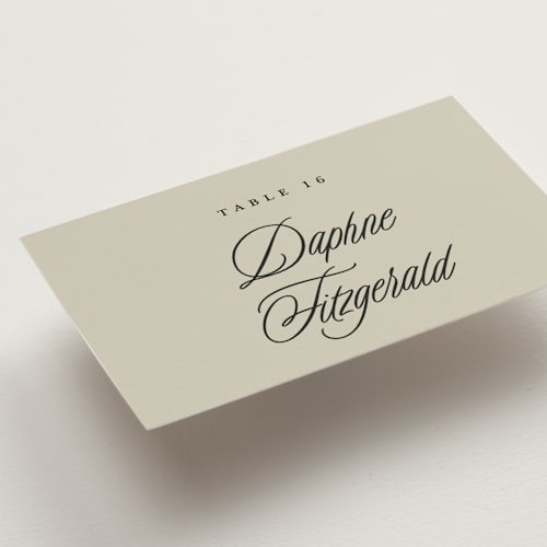 This is a ruby wedding place cards with standard by Jackie Crawford called holiday ribbon printing on signature in placecard