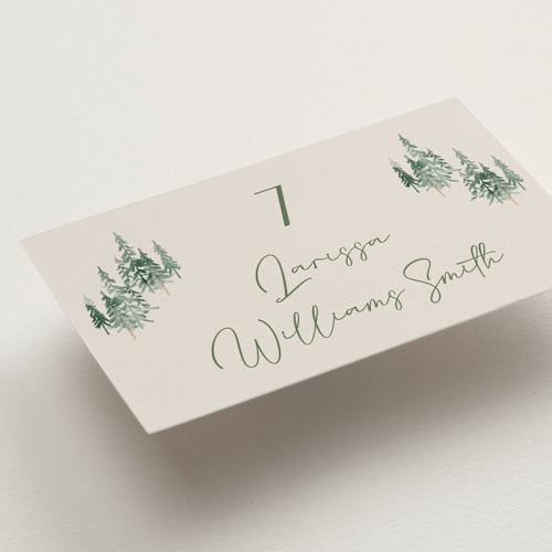 This is a summer wedding place cards with standard by Petra Kern called miniature mountainscape printing on signature in placecard