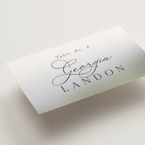This is a snow wedding place cards with standard by Becky Nimoy called east coast lighthouse printing on signature in placecard