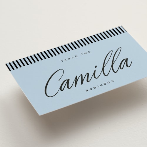 This is a sky wedding place cards with standard by Blustery August called tarte tatin printing on signature in placecard