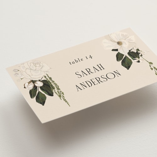 This is a champange wedding place cards with standard by Susan Moyal called romantics printing on signature in placecard