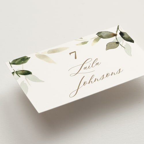 This is a moss wedding place cards with standard by Petra Kern called lovely printing on signature in placecard