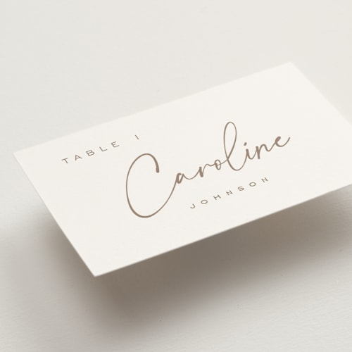 This is a chiffon wedding place cards with standard by Orasie called full photo printing on signature in placecard
