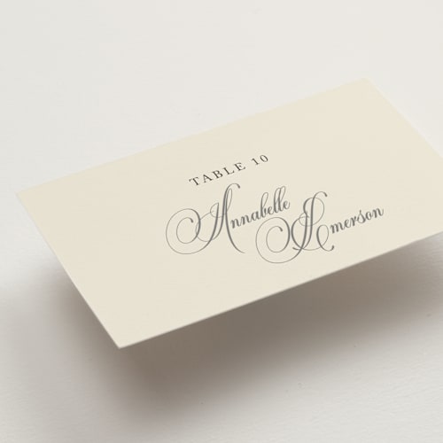 This is a oreo creme wedding place cards with standard by Design Lotus called wonderful tonight printing on signature in placecard