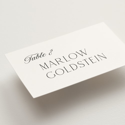 This is a pearl wedding place cards with standard by Shirley Lin Schneider called classic chic printing on signature in placecard