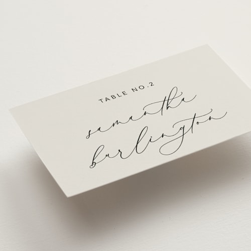 This is a inked wedding place cards with standard by Design Lotus called join together printing on signature in placecard