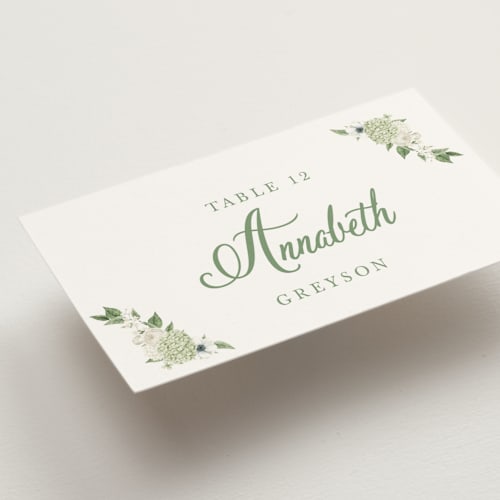 This is a limelight wedding place cards with standard by Design Lotus called sweethearts printing on signature in placecard