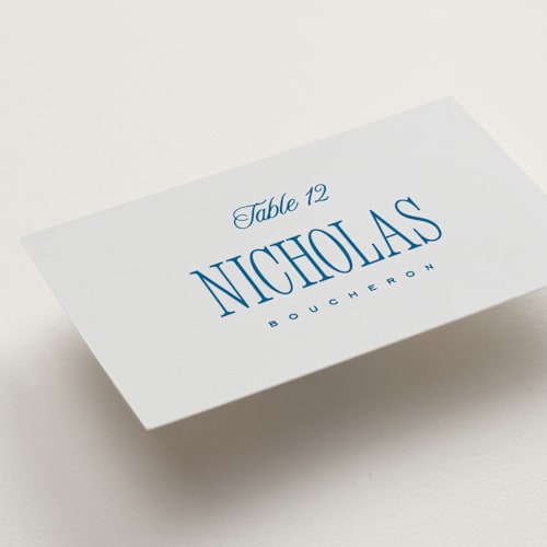 This is a ocean wedding place cards with standard by Kelly Schmidt called riviera printing on signature in placecard
