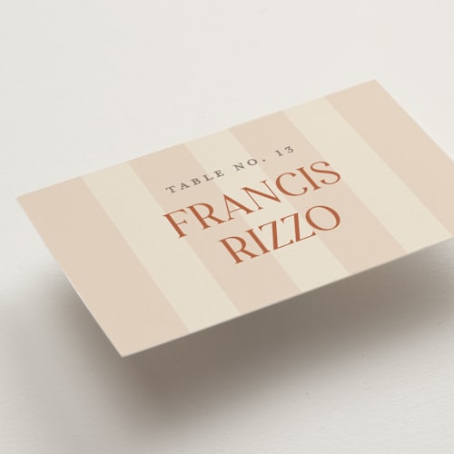 This is a butter wedding place cards with standard by Pixel and Hank called ambrosial printing on signature in placecard