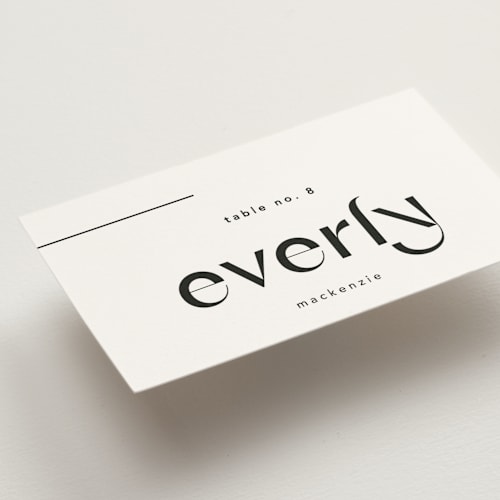 This is a ink wedding place cards with standard by Blustery August called marcona printing on signature in placecard
