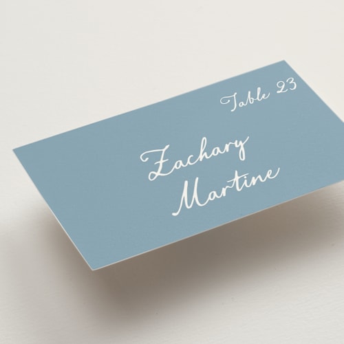 This is a neptune wedding place cards with standard by Cass Loh called handwritten printing on signature in placecard