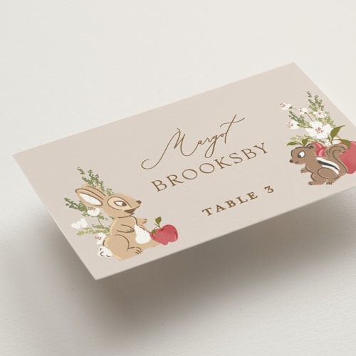 This is a forest floo wedding place cards with standard by Erin L. Wilson called disney's snow white someday printing on signature in placecard