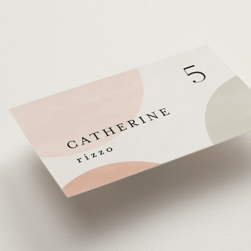 This is a cafe wedding place cards with standard by Pixel and Hank called curves printing on signature in placecard