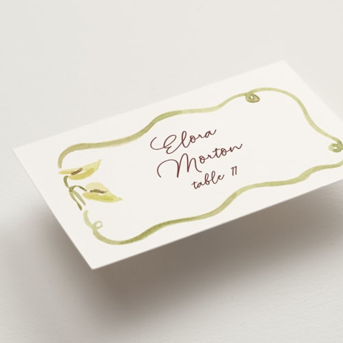 This is a marsh wedding place cards with standard by Pati Cascino called barolo printing on signature in placecard