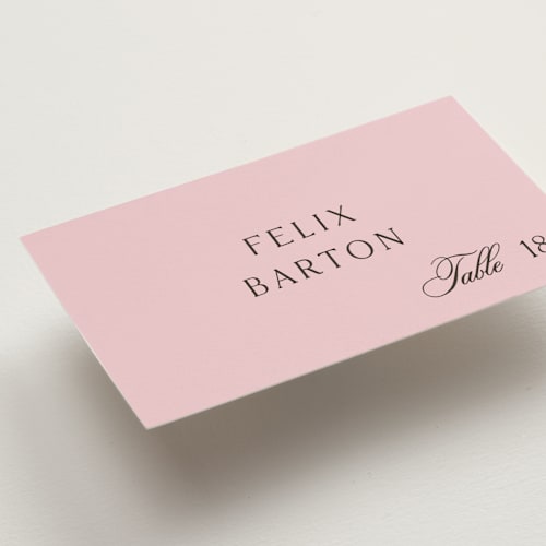 This is a peony wedding place cards with standard by Megan Davis called nola printing on signature in placecard