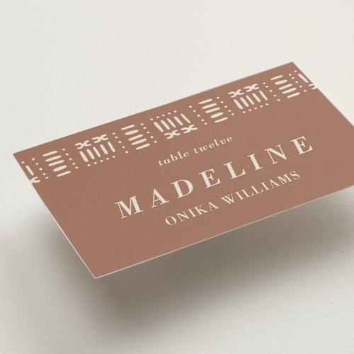 This is a ivory wedding place cards with standard by Oma N. Ramkhelawan called amari printing on signature in placecard