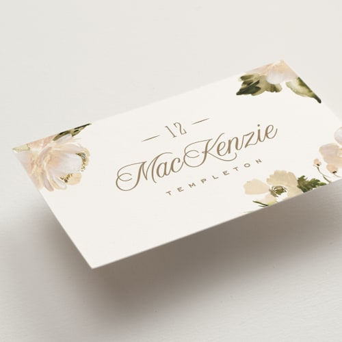 This is a pearl wedding place cards with standard by Leah Bisch called felicity printing on signature in placecard