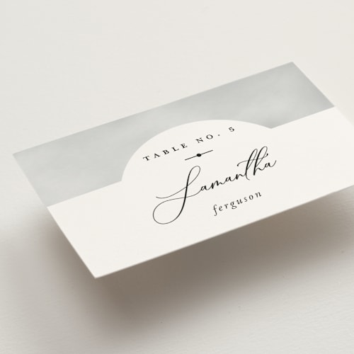 This is a cloud wedding place cards with standard by Heather Schertzer called panoramic printing on signature in placecard