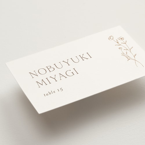 This is a chiffon wedding place cards with standard by chocomocacino called kouignette printing on signature in placecard