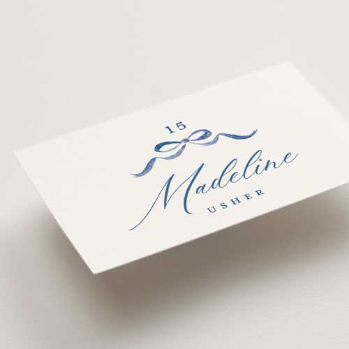 This is a spring wedding place cards with standard by Pink House Press called crest fall printing on signature in placecard
