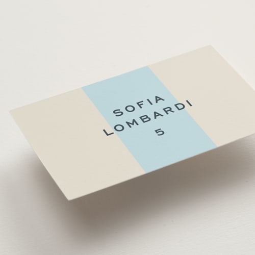 This is a costa wedding place cards with standard by Megan Davis called campania printing on signature in placecard