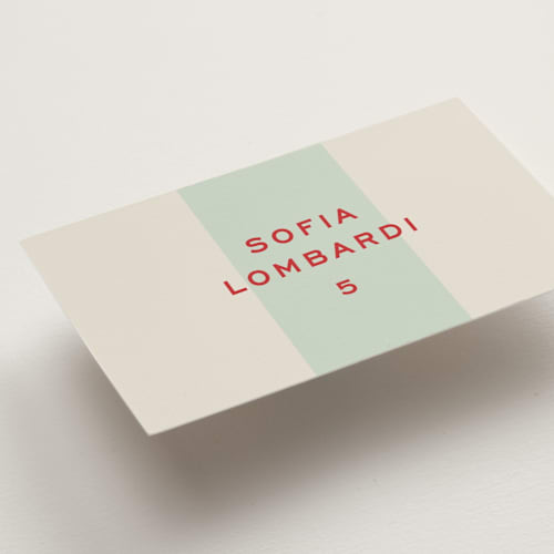 This is a fresca wedding place cards with standard by Megan Davis called campania printing on signature in placecard