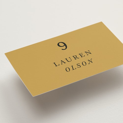 This is a sunrise wedding place cards with standard by Lindsay Megahed called silhouette printing on signature in placecard