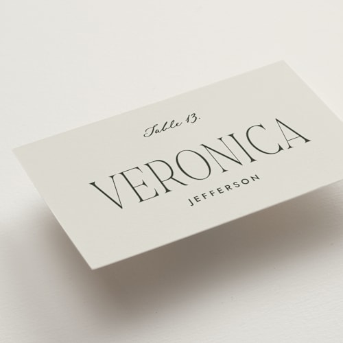This is a forest wedding place cards with standard by Blustery August called hayes printing on signature in placecard