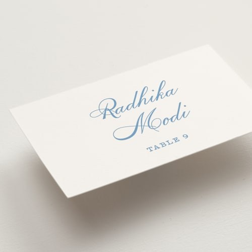 This is a capri wedding place cards with standard by Creo Study called royalty printing on signature in placecard