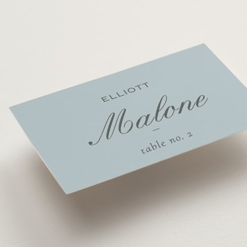 This is a sky wedding place cards with standard by Sara Hicks Malone called briland printing on signature in placecard