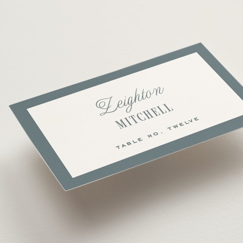 This is a capri wedding place cards with standard by Emily Betts called modern stripes printing on signature in placecard