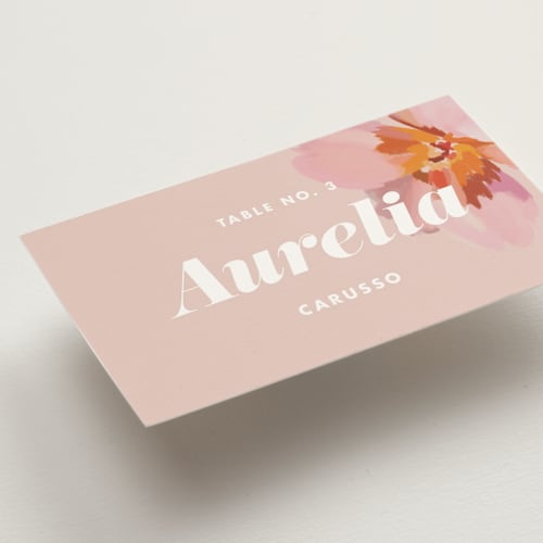 This is a petal wedding place cards with standard by Olivia Kanaley Inman called july garden printing on signature in placecard