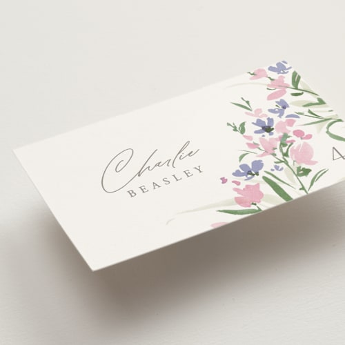 This is a blossom wedding place cards with standard by Everett Paper Goods called fleur printing on signature in placecard