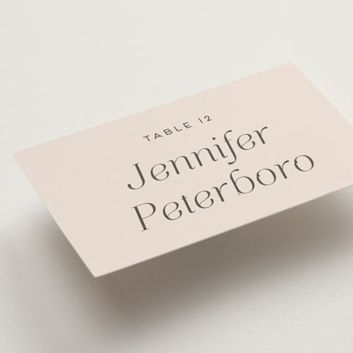 This is a cobalt wedding place cards with standard by Genna Blackburn called blossoms abound printing on signature in placecard