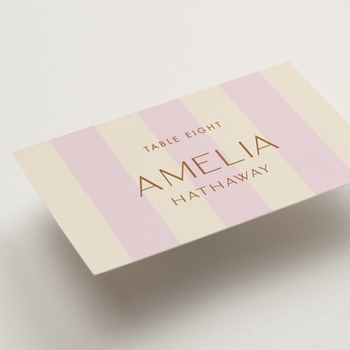This is a cherry blossom wedding place cards with standard by Ellen Schlegelmilch called palmetto printing on signature in placecard