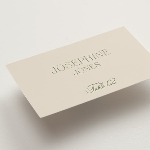 This is a petal wedding place cards with standard by Lisa Joanna Harrison called summer fields printing on signature in placecard
