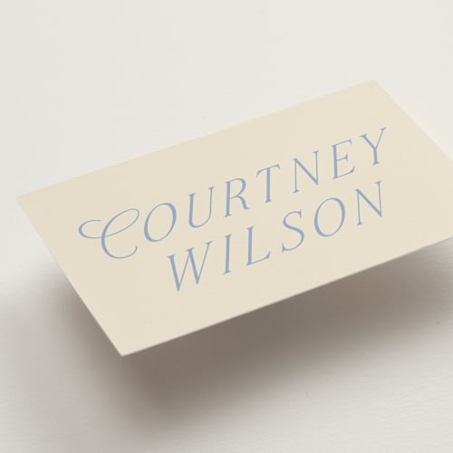 This is a ocean wedding place cards with standard by Baumbirdy called luxe printing on signature in placecard