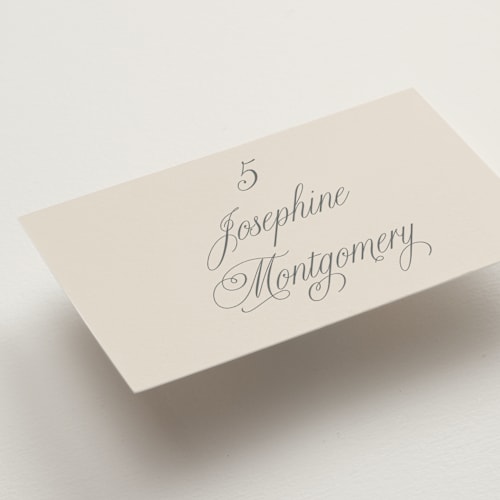This is a ivory wedding place cards with standard by Petra Kern called let's say i do printing on signature in placecard