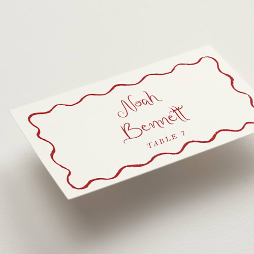 This is a wine wedding place cards with standard by Cass Loh called quirky fun printing on signature in placecard
