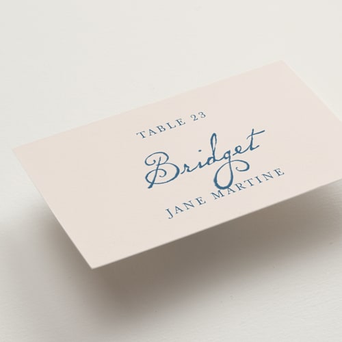 This is a royal wedding place cards with standard by Cass Loh called swan crest printing on signature in placecard