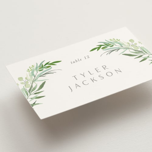This is a fern wedding place cards with standard by Creo Study called i do printing on signature in placecard
